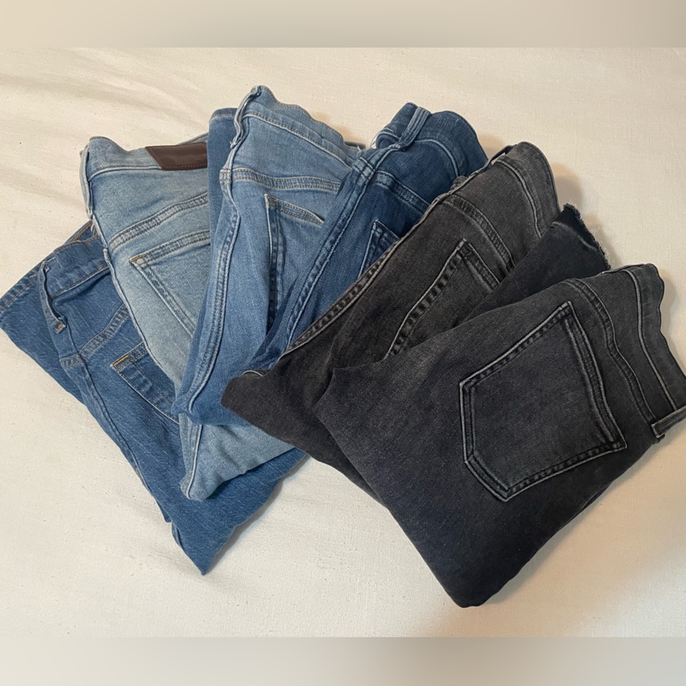 Six pairs of women’s tall jeans - size 26/27 or size 4